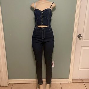 Fashion Nova Denim Jumpsuit